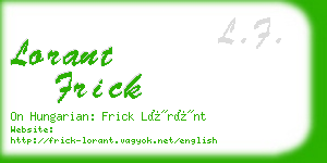 lorant frick business card